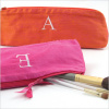 personalized silk cosmetic brush bag